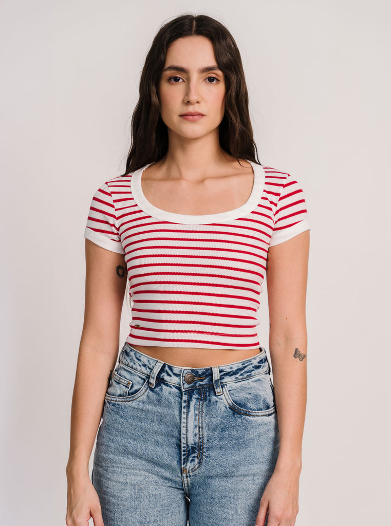 CROP COTIDIANO NAUTICO ROJO