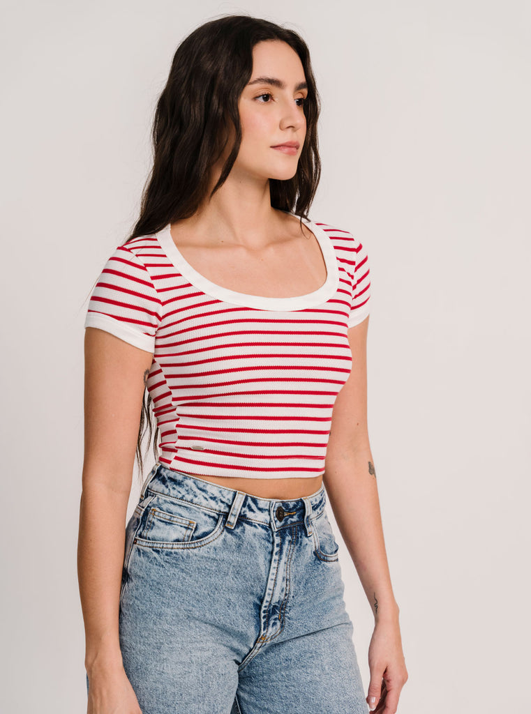 CROP COTIDIANO NAUTICO ROJO