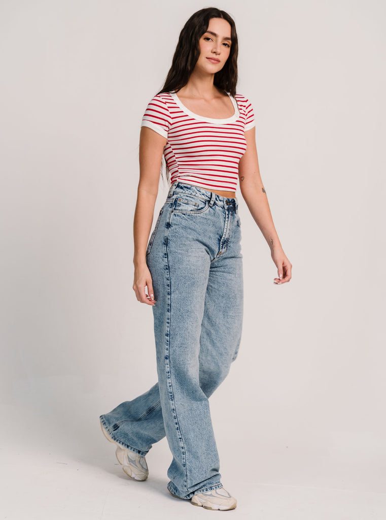 CROP COTIDIANO NAUTICO ROJO