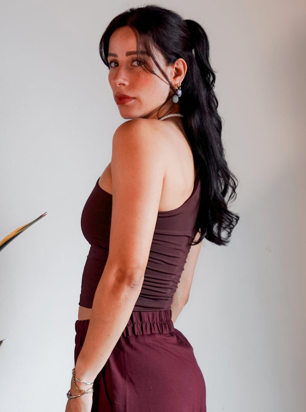 BLUSA ASIMÉTRICA  MOCA