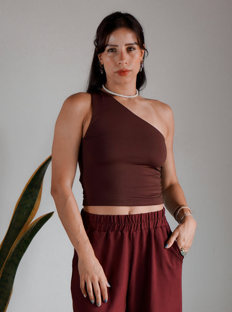 BLUSA ASIMÉTRICA  MOCA