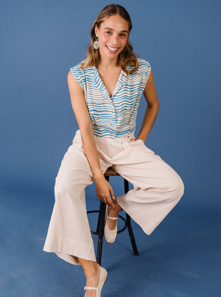 CAMISA SIN MANGAS LAS OLAS