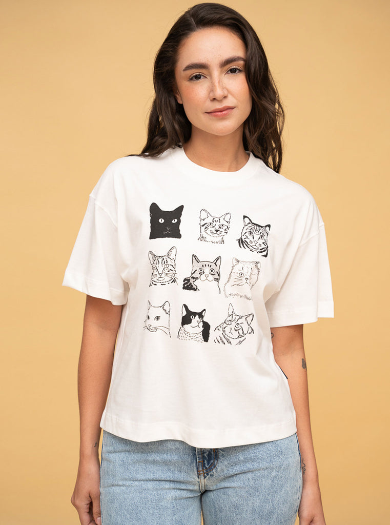 CAMISETA CARA GATOS