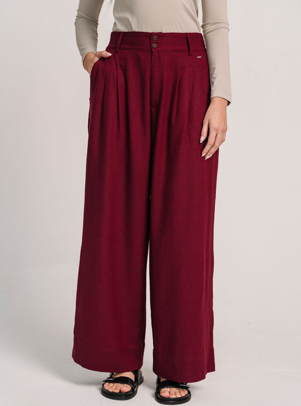PANTALÓN CANVAS VINO