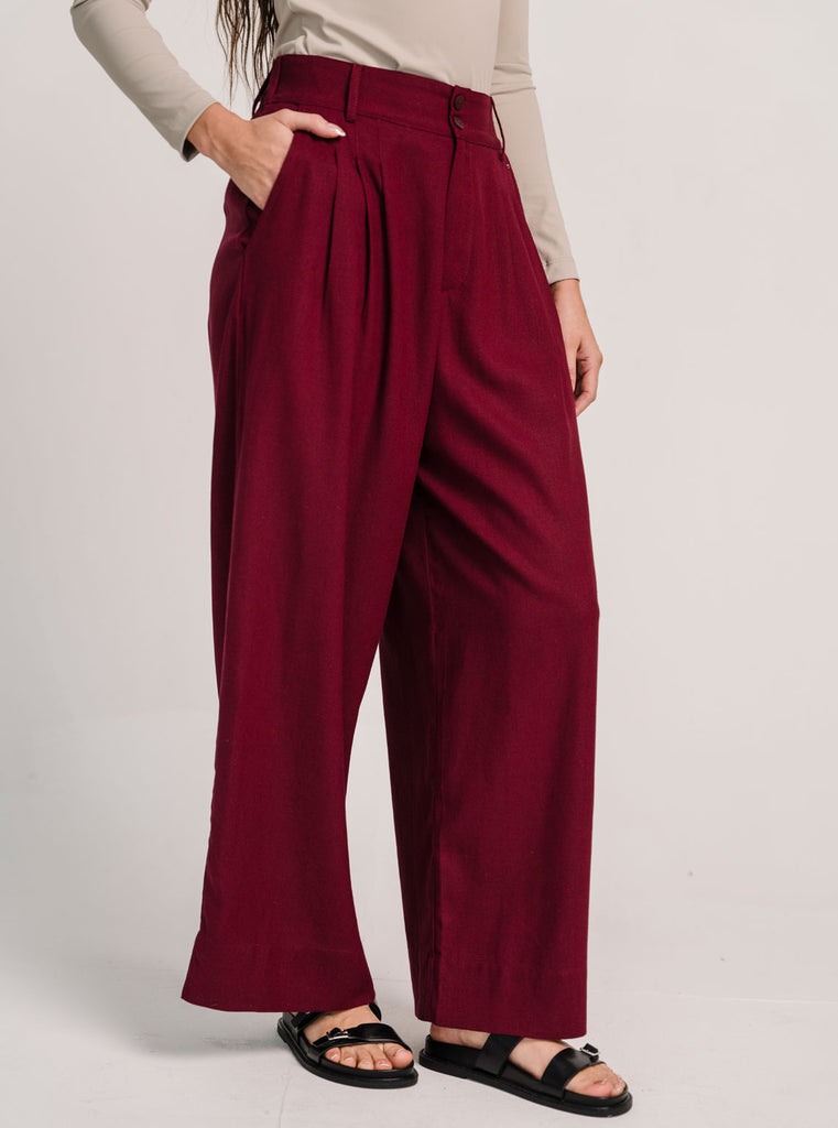 PANTALÓN CANVAS VINO