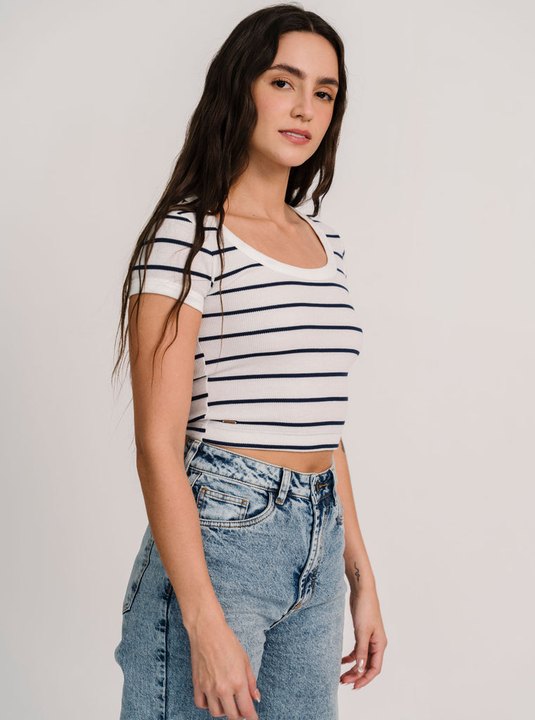 CROP COTIDIANO NAUTICO AZUL