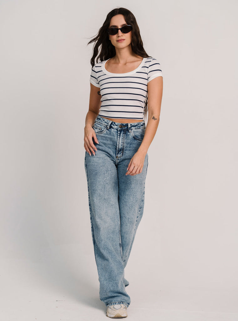 CROP COTIDIANO NAUTICO AZUL