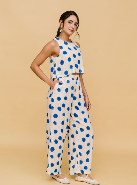 PANTALÓN DOTS AZULES
