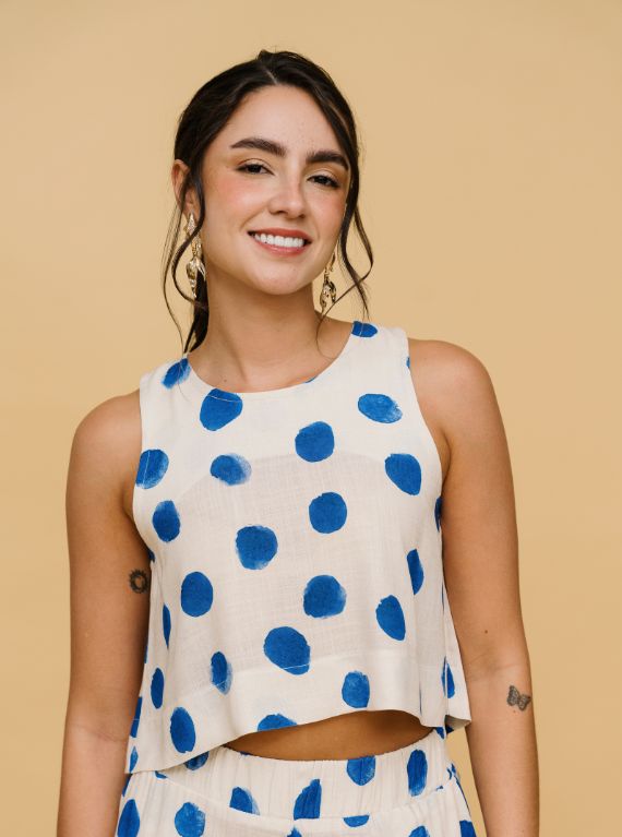CROP RÍO DOTS AZULES