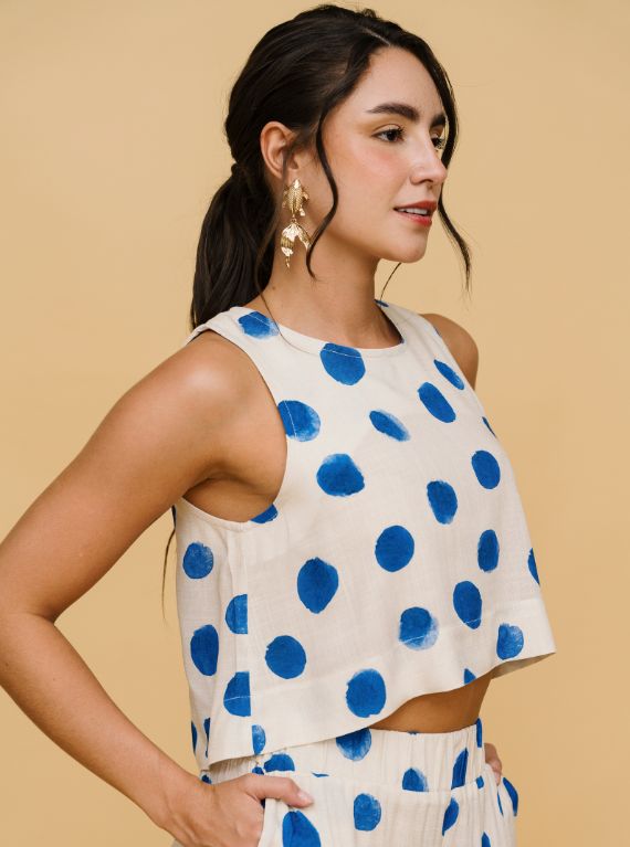 CROP RÍO DOTS AZULES