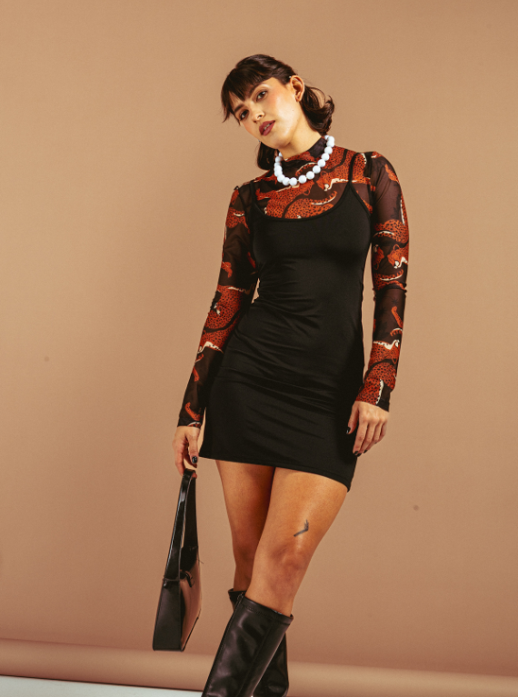 FORRO VESTIDO LEOPARDO