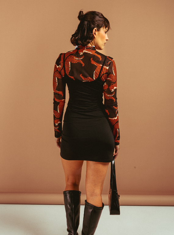 FORRO VESTIDO LEOPARDO