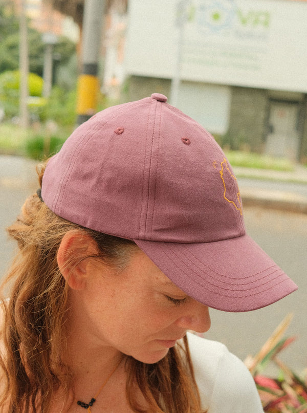 GORRA MAPA COLOMBIA VINO VINTAGE