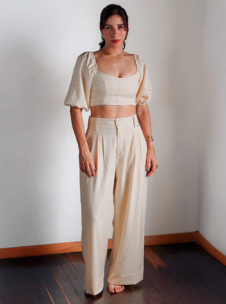 PANTALÓN CANVAS MANTEQUILLA