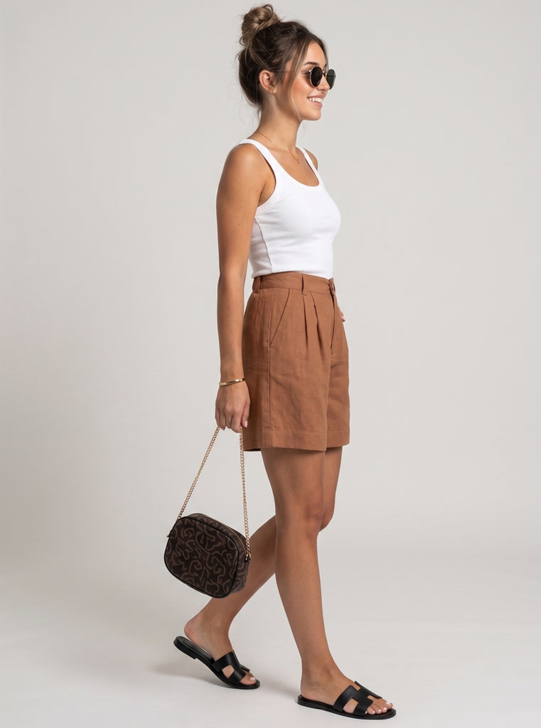SHORT MESTIZO CAQUI