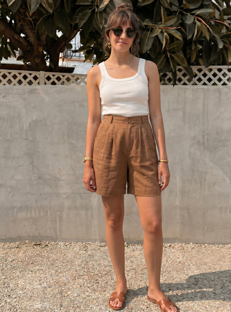 SHORT MESTIZO CAQUI