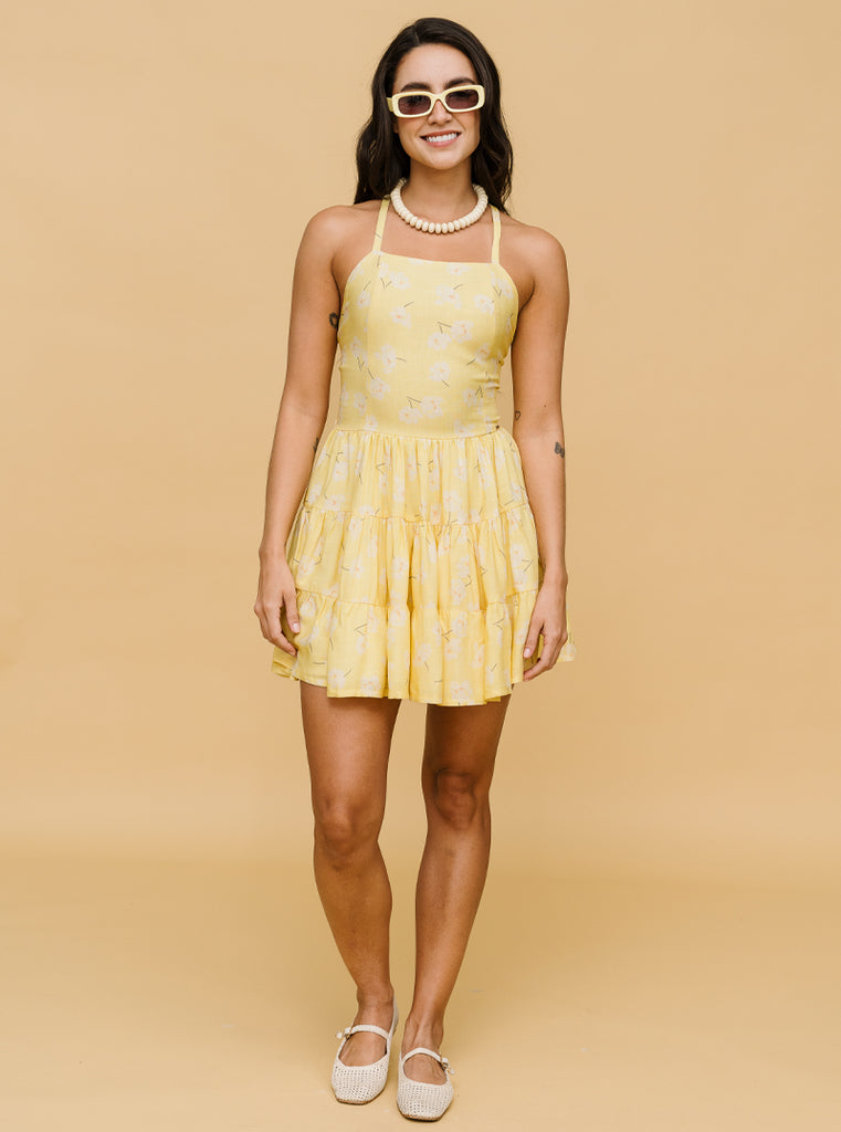 VESTIDO FLOR CANARIA AMARILLA