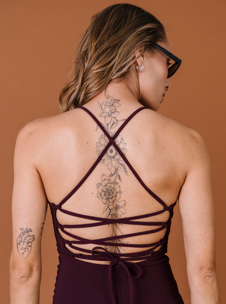 VESTIDO CREPE MERLOT