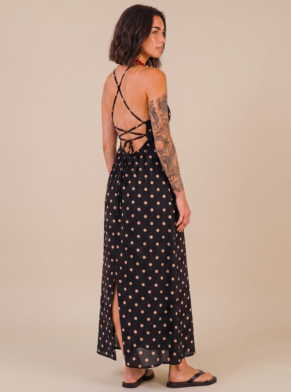 VESTIDO DOTS CAMEL