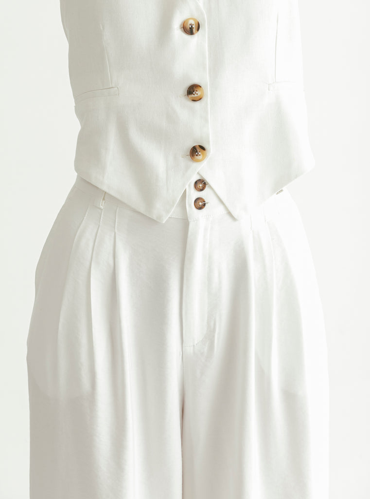 PANTALÓN CANVAS IVORY CRAQUELADO