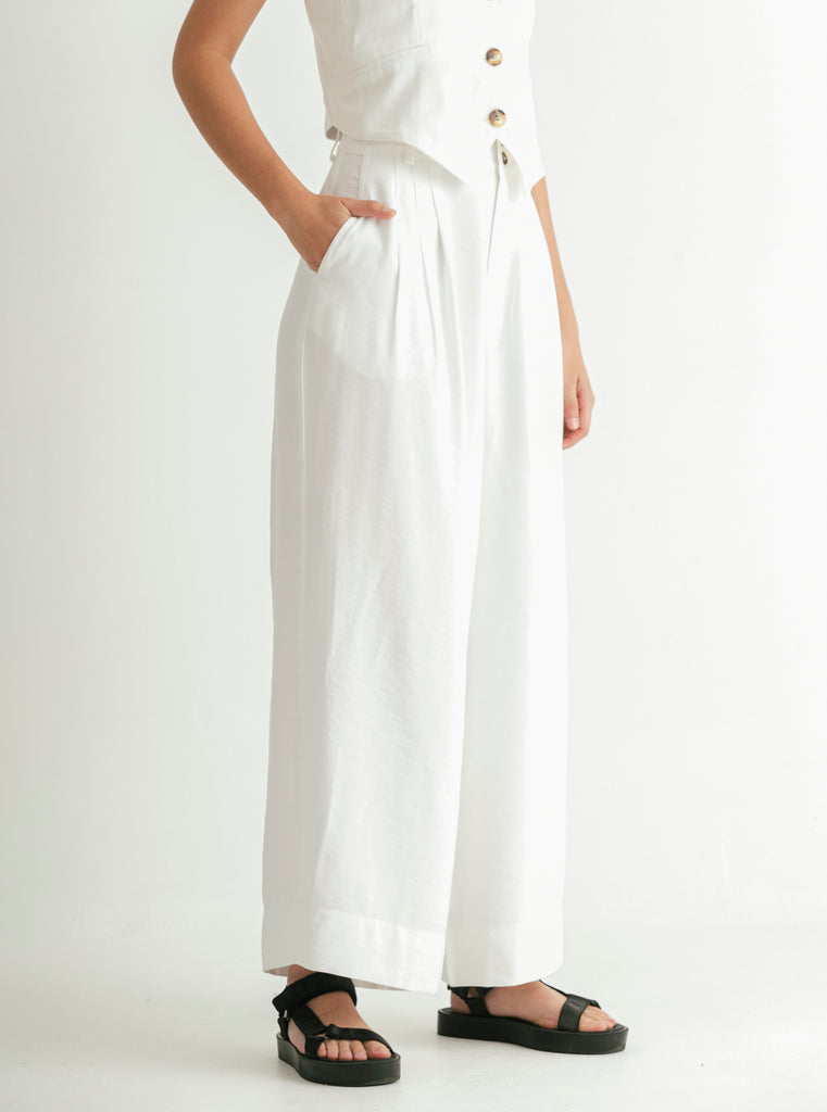 PANTALÓN CANVAS IVORY CRAQUELADO